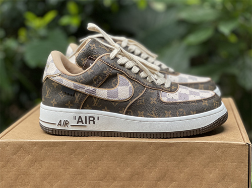 Original level_ Louis Vuitton _ Nike Air FORCE 1 LOW Coffee Color Low Low League_ full code shipment_ 38_46-5ef40a15